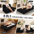 HABUTWAY Folding Sofa Bed, Foldable Floor Sofa Lounge w/Dual-Pillow & Handle - Image 7