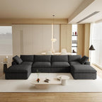 JACH 160.6" U-Shaped Sectional Couch, Modern Modular Convertible Sofa by JACH