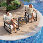Aoxun 3-Piece Outdoor Rocking Bistro Set, Patio Furniture Set - Image 5