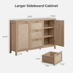 SICOTAS 52" Larger Sideboard Buffet Coffee Bar Cabinet - Image 3