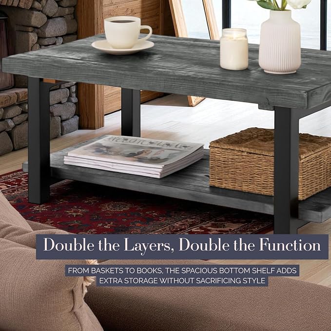 Pomona 42-Inch Rectangular Solid Wood Coffee Table - Image 5