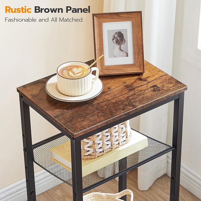 HOOBRO Side Table, 3-Tier Tall End Telephone Table - Image 9