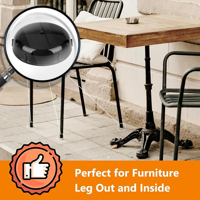 48-Pack Wrought Iron Patio Furniture Feet Caps 1-1/2 inch Round Plastic Outdoor - Image 4