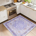 RELEANY Washable Area Rug, Square 4'x4', Water Repellent, Pet Friendly by RELEANY