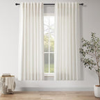 Natural Linen Curtains 63 Inch Length by Nanspring