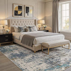 DMOYEST Area Rug Living Room Rugs 8x10 Washable Abstract Carpet | Neutral - Image 3