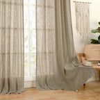 36 Inch Length Linen Semi Sheer Curtains - Image 9
