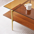 LumFurn Extra Large Rectangle Glass Coffee Table, Mid-Century Modern Design - Image 8