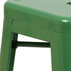 Flash Furniture Kai Commercial Grade 24" High Backless Green Metal - Image 8