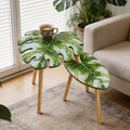 BAMEOS Monstera Leaf Nesting Tables Set of 2, Small Side Tables f Set by BAMEOS