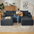 96" Cloud Sectional Couch U-Shaped Chaise - Image 6