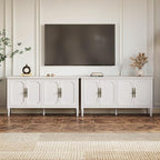 FansaFurn Sideboard with 4 Doors, Mid-Century Console Table with Adjustable - Image 3