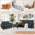 84" Convertible Sectional Sofa Set, 3 Seat L Shaped Couch - Image 3