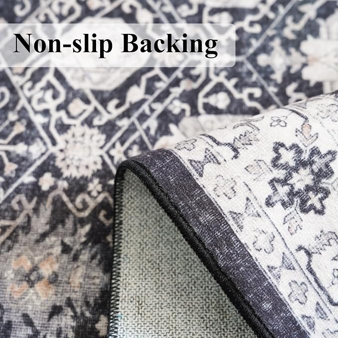 Washable Large 9x12 Area Rug: Indoor Oriental Living Room Carpet - Image 5