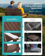 SERWALL 3 Pieces Patio Adirondack Bench Set, 2 Folding Adirondack Bench & 1 - Image 6