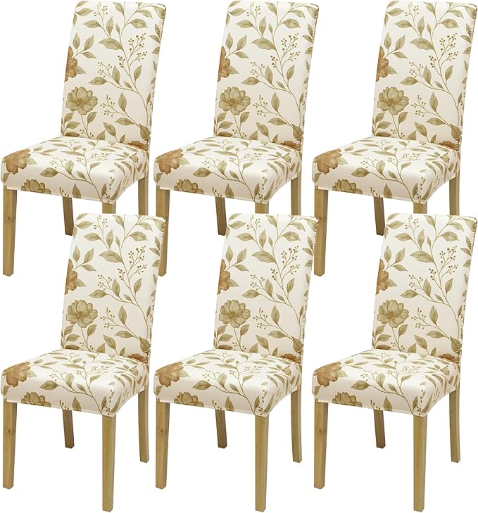 BIETYONE Stretch Dining Chair Covers Set of 6, Soft Removable Washable Kitchen by BIETYONE