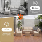 8Pcs Patio Cushion Covers Stretch Outdoor Furniture Protector Slipcovers | - Image 4