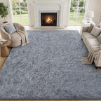 PLHXFR 8x10 Area Rugs Living Room: Fluffy Bedroom Rug Shag Carpet Grey | - Image 2