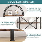 Shintenchi Bookshelf, Arched Bookshelf 5 Tier Bookcase, Tall Shelf - Image 4