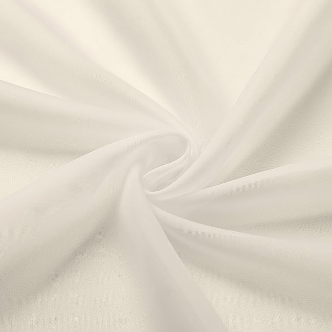 Chyhomenyc Cream Sheer Curtains 63 Inches Long 2 Panels Set | Light Filtering - Image 8