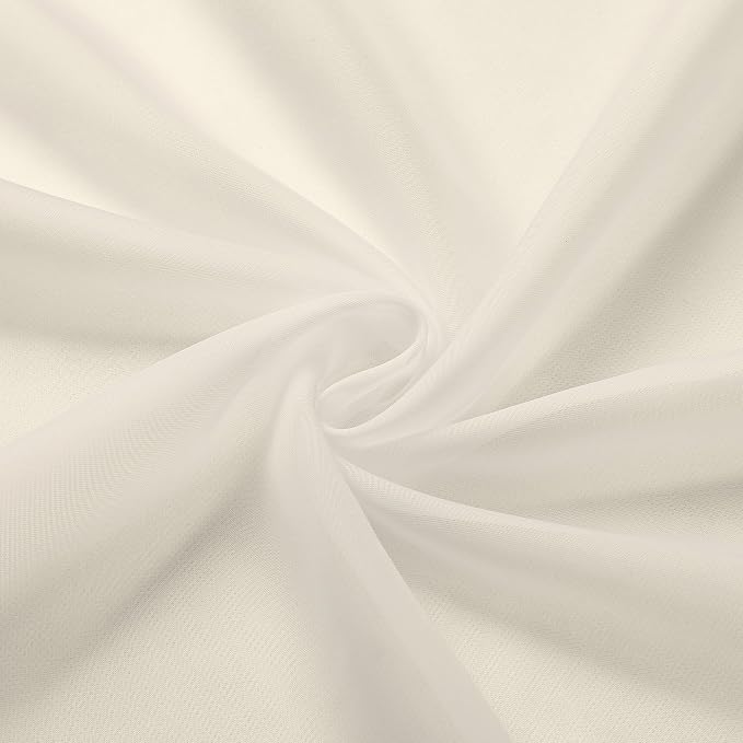 Chyhomenyc Cream Sheer Curtains 84 Inches Long 2 Panels | Light Filtering - Image 8