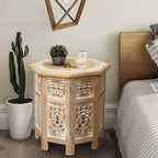 Side Tables– Hand Carved Vintage Boho Folding End Tables - Image 8