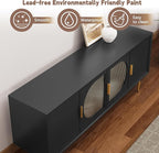 ARTPOWER TV Stand with Storage, Under TV Cabinet with Glass Door, TV Console - Image 5
