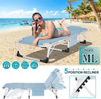 ABORON 3 in 1 Sun Tanning Chair, Heavy Duty Folding Chaise Lounge Chairs - Image 5