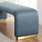 Modway EEI-6734-BRA-CAB Koda Performance Velvet Waterfall Long Bench, Brass - Image 9