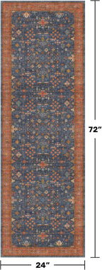 Navy Blue Runner Rug 2x6 for Kitchen, Laundry Room, Washable Non Slip Non Skid - Image 2