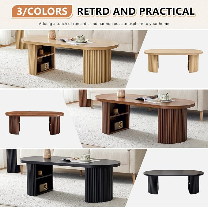 Oval Fluted Coffee Table - Image 4