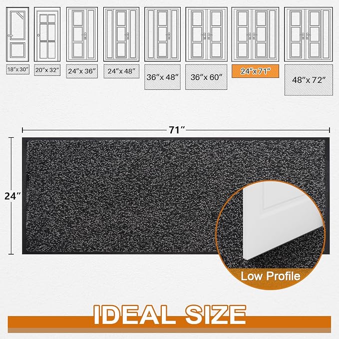 Super Absorbent Front Door Mat, Non-Slip Washable Indoor Doormats, Low Profile - Image 3