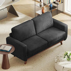 Vesgantti 68" Loveseat Sofa Black, Comfy Corduroy Couch - Image 7