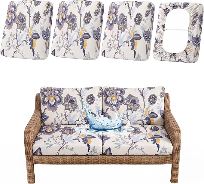 Waterproof Outdoor Cushion Covers, Stretch Patio Slipcovers | UV Resistant by hyha