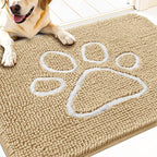 OLANLY Dog Door Mat for Muddy Paws 34x21, Paw Print Design Chenille Mud Mat | by OLANLY