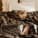 L'AGRATY Faux Rabbit Fur Throw Blanket - Image 7