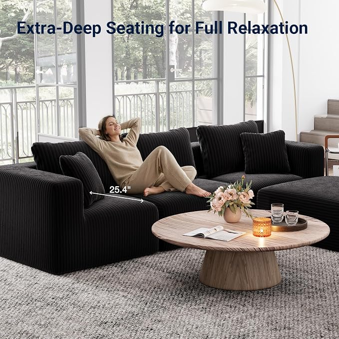 Avenco 106.2” U-Shaped Modular Sectional Sofa Couch - Image 7