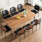 REONEY Dining Chairs Set of 6, Mid-Century Modern Upholstered PU Leather Chairs - Image 9