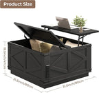 Jocoevol Farmhouse Lift Top Coffee Table, Square Wood Center Table - Image 2