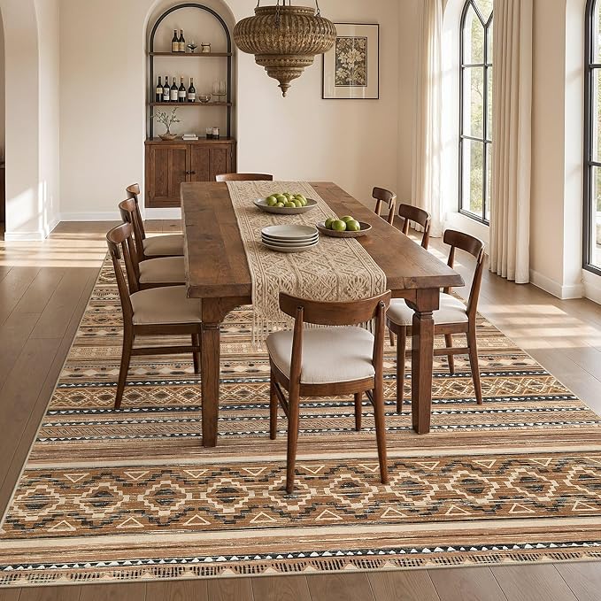 cotiled Boho 7x9 Area Rug for Living Room: Large Moroccan Washable Rug | Solve - Image 7