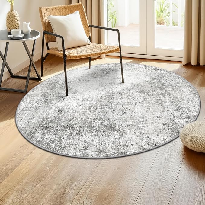 RELEANY Washable Round 4ft Area Rug by RELEANY