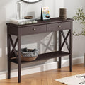 ChooChoo Console Table with Drawers, Narrow Wood Accent Sofa Table Entryway by ChooChoo