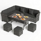LOUVIXA 7 Pieces Patio Furniture Set, Outdoor Patio Furniture, Wicker - Image 9