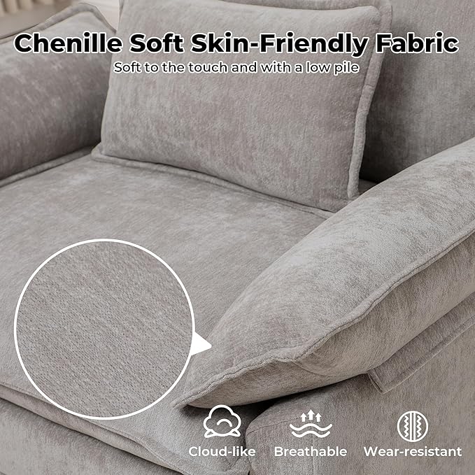 Oversized Accent Chair, Modern Chenille Cloud Sofa Chair - Image 4
