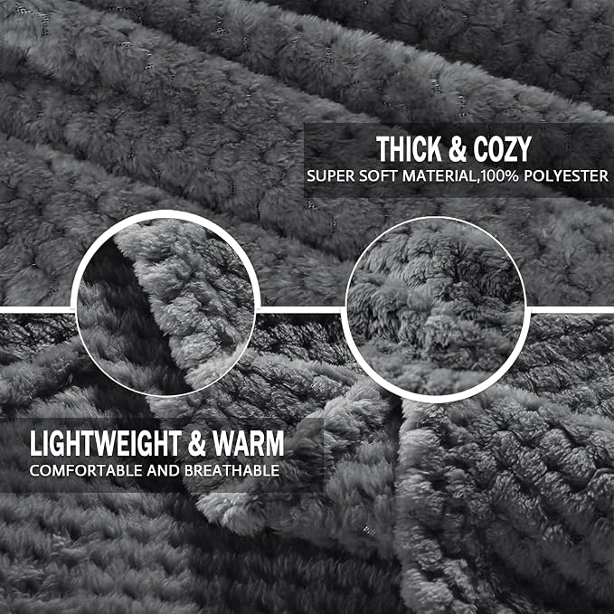 Exclusivo Mezcla Soft Waffle Fleece Bed Blanket King Size, Cozy Flannel - Image 7
