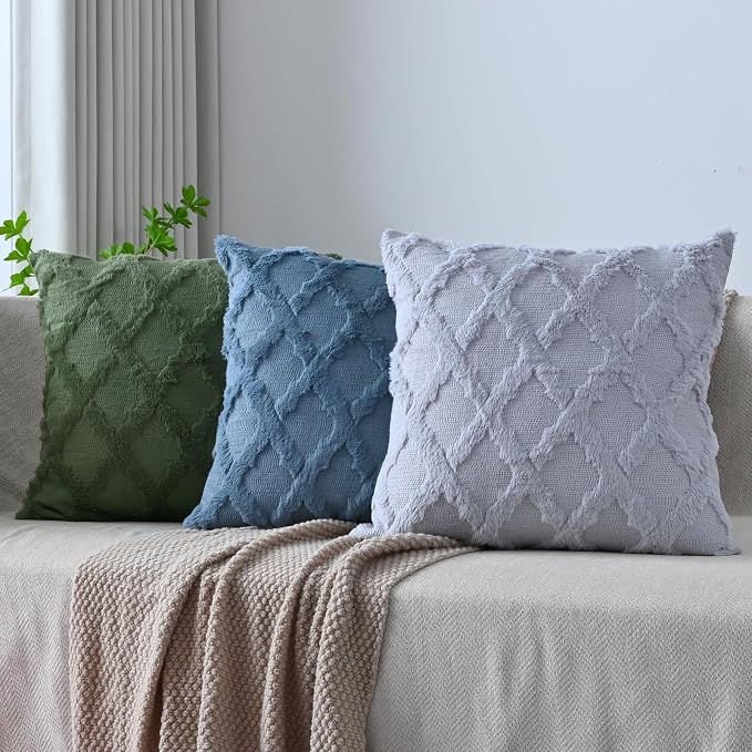 Set of 2 Soft Moroccan Throw Pillow Covers 20x20 Inch Plush Boho Decorative - Image 5