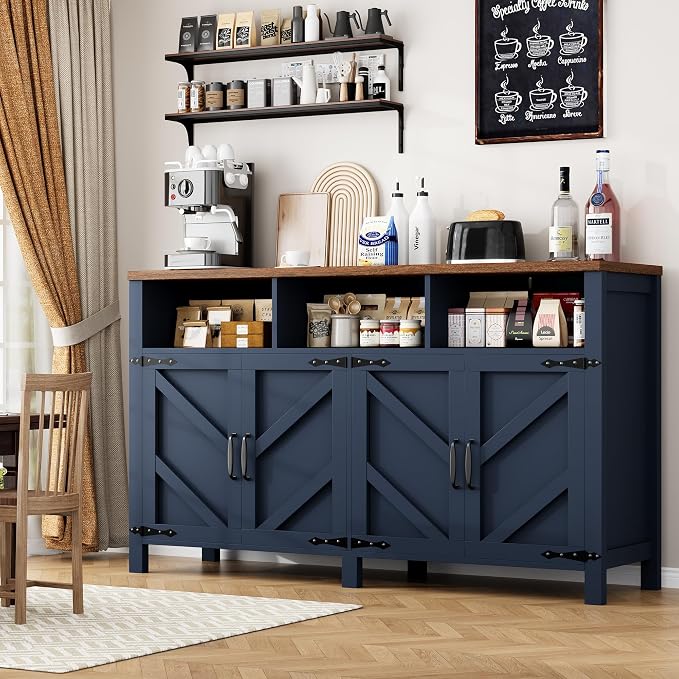 knoworld Buffet Sideboard with Storage Farmhouse with 4 Doors, Dining Room - Image 5