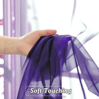 Purple Sheer Curtains 84 Inches Long 2 Panels, Light Filtering Window Sheer - Image 3