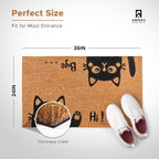 Coir Welcome Mat, Hi-Bye Cat, 24 x 36 in | 100% Natural Coir, Anti-Shedding - Image 2