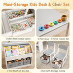 5-in-1 Kids Art Table and Chairs, Toddler Table and Chair Set, Craft Play Desk - Image 6